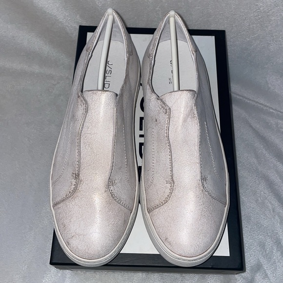 NWT J/SLIDES ALARA Soft Pink Metallic Suede Slip-On Sneaker - Picture 8 of 15